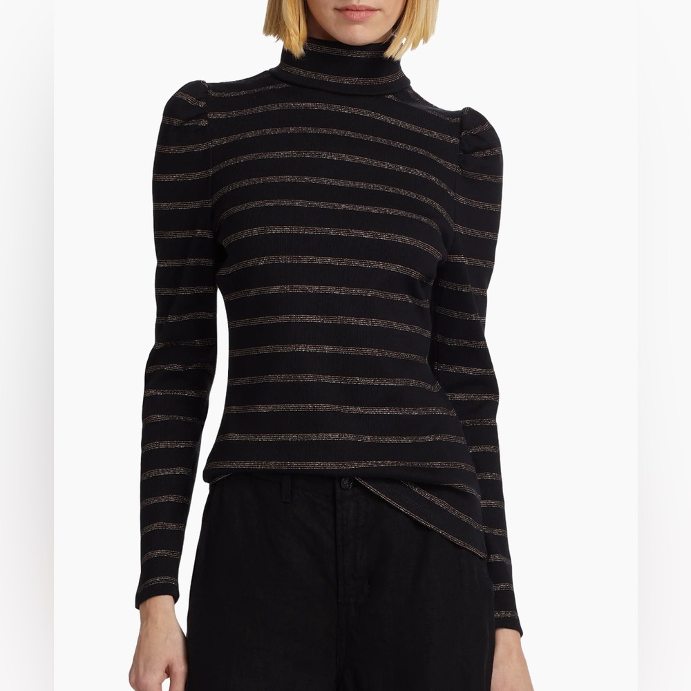 Veronica Beard Cedar Turtleneck Rib-Knit Top. Size  XS Women
#81